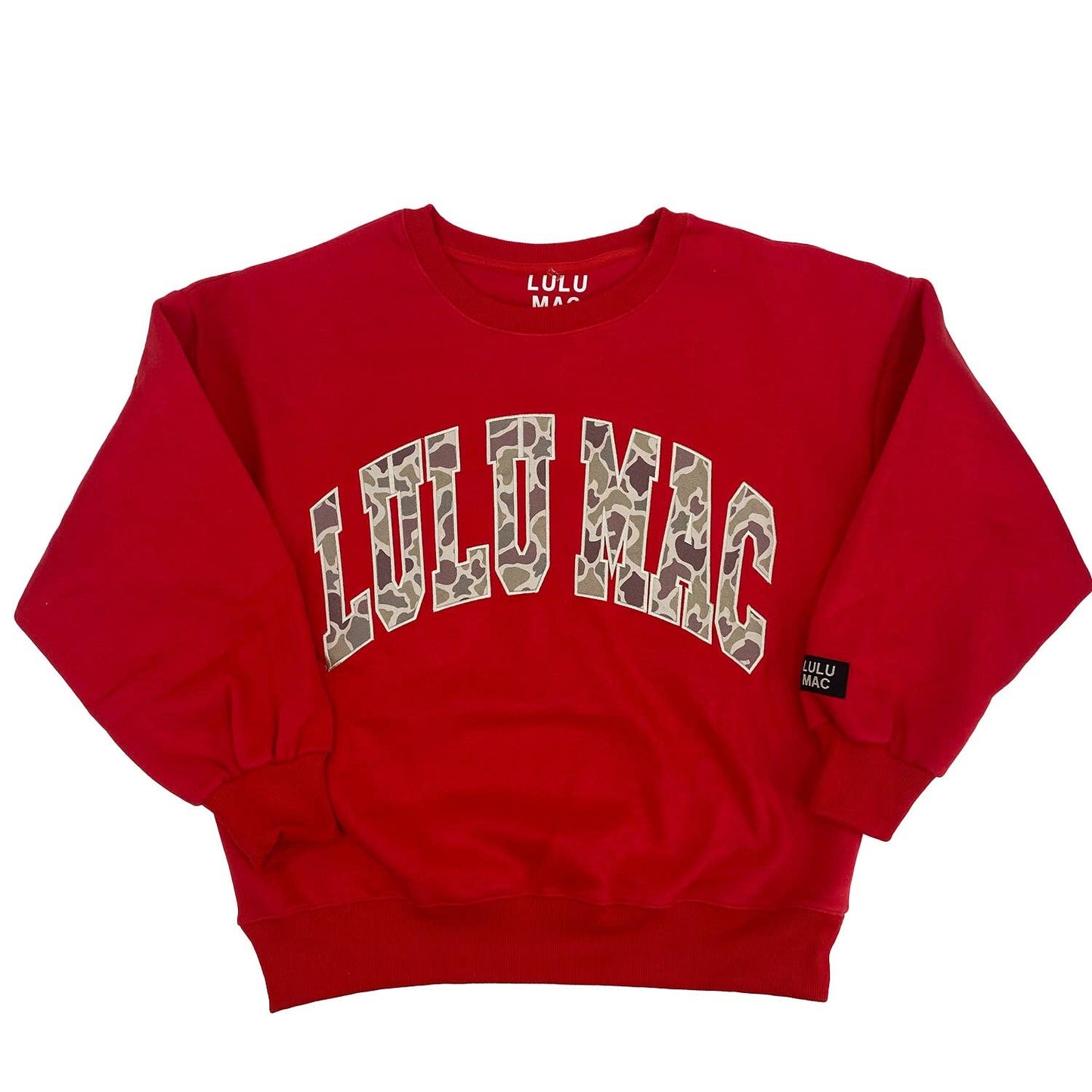 Lulu Mac Red Camo Applique Sweatshirt