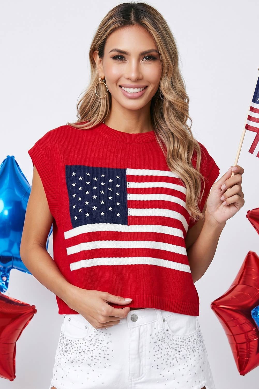 American Flag Dolman Sweater