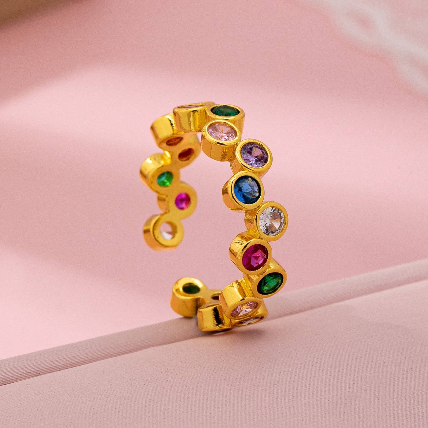 Multicolor Gemstone Beaded Ring