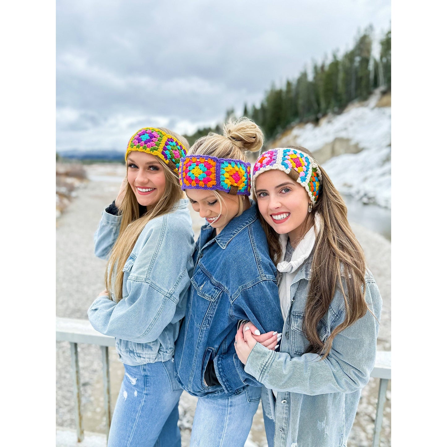 Fuzzy Lined Multi-Color Crochet Headband