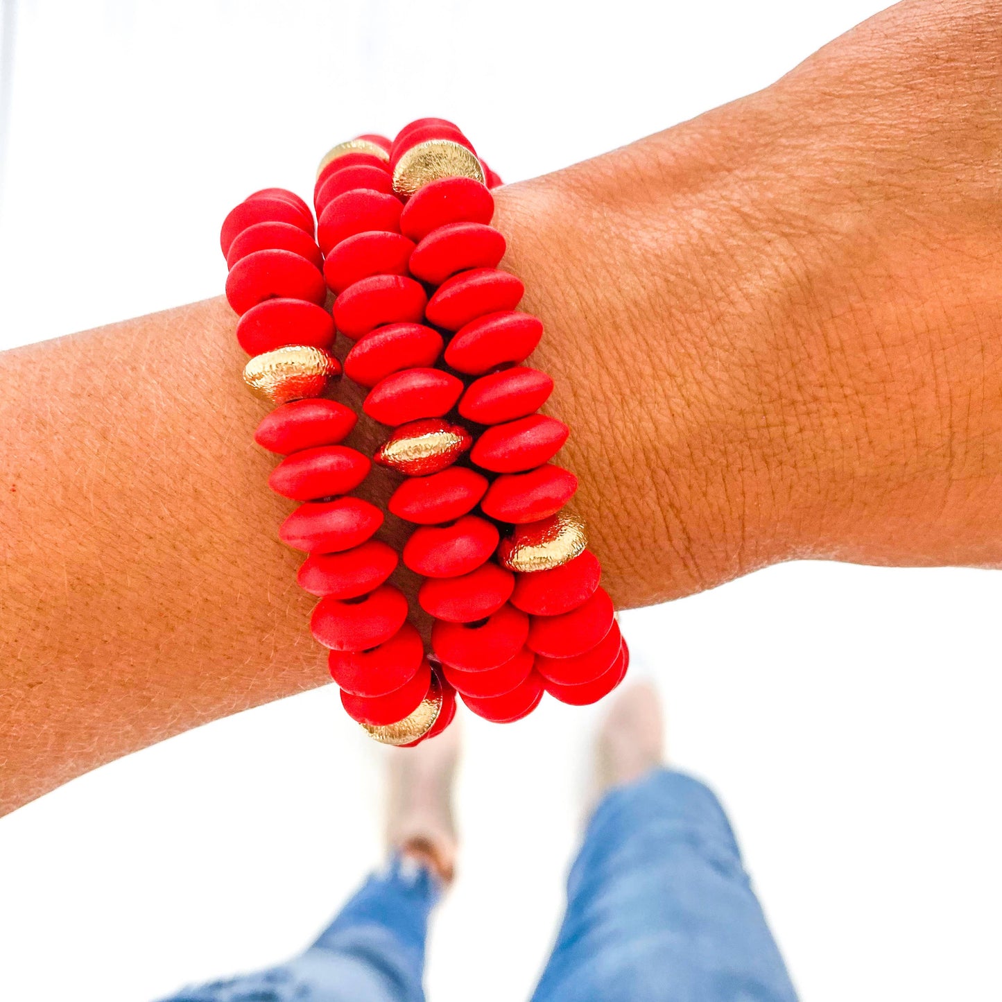 Red Game Day Bracelets &  Necklaces