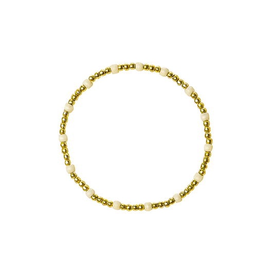 The Bubbly White and Gold Beaded Bracelet