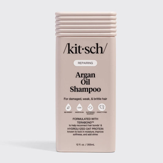 Kitsch Argan Oil Shampoo bottle on a light gray background