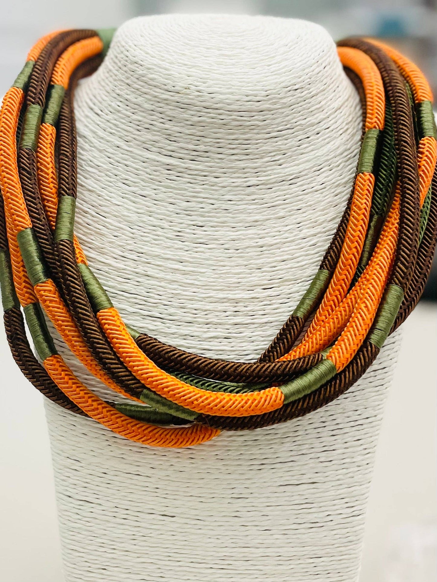 Slub 8-strand Necklace in Buck Multi