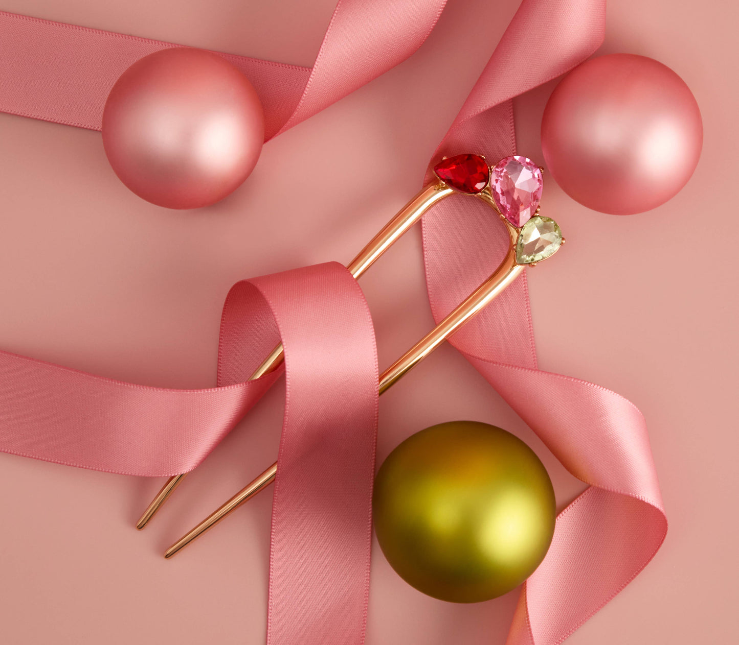 Kitsch Holiday Gemstone French Hair Pin