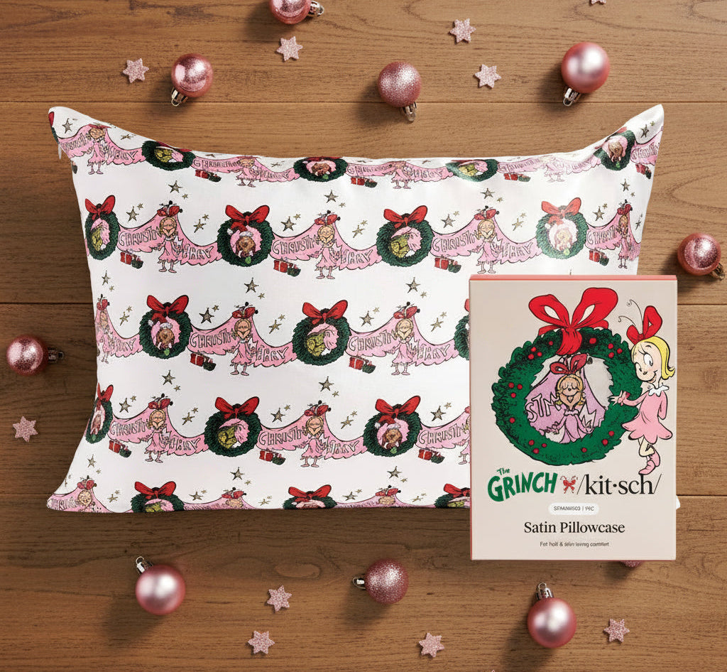 Kitsch The Grinch Satin Pillowcase in Cindy Lou Who