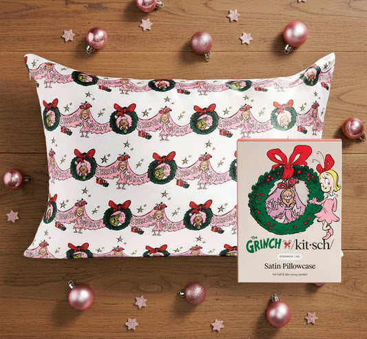 Kitsch The Grinch Satin Pillowcase in Cindy Lou Who
