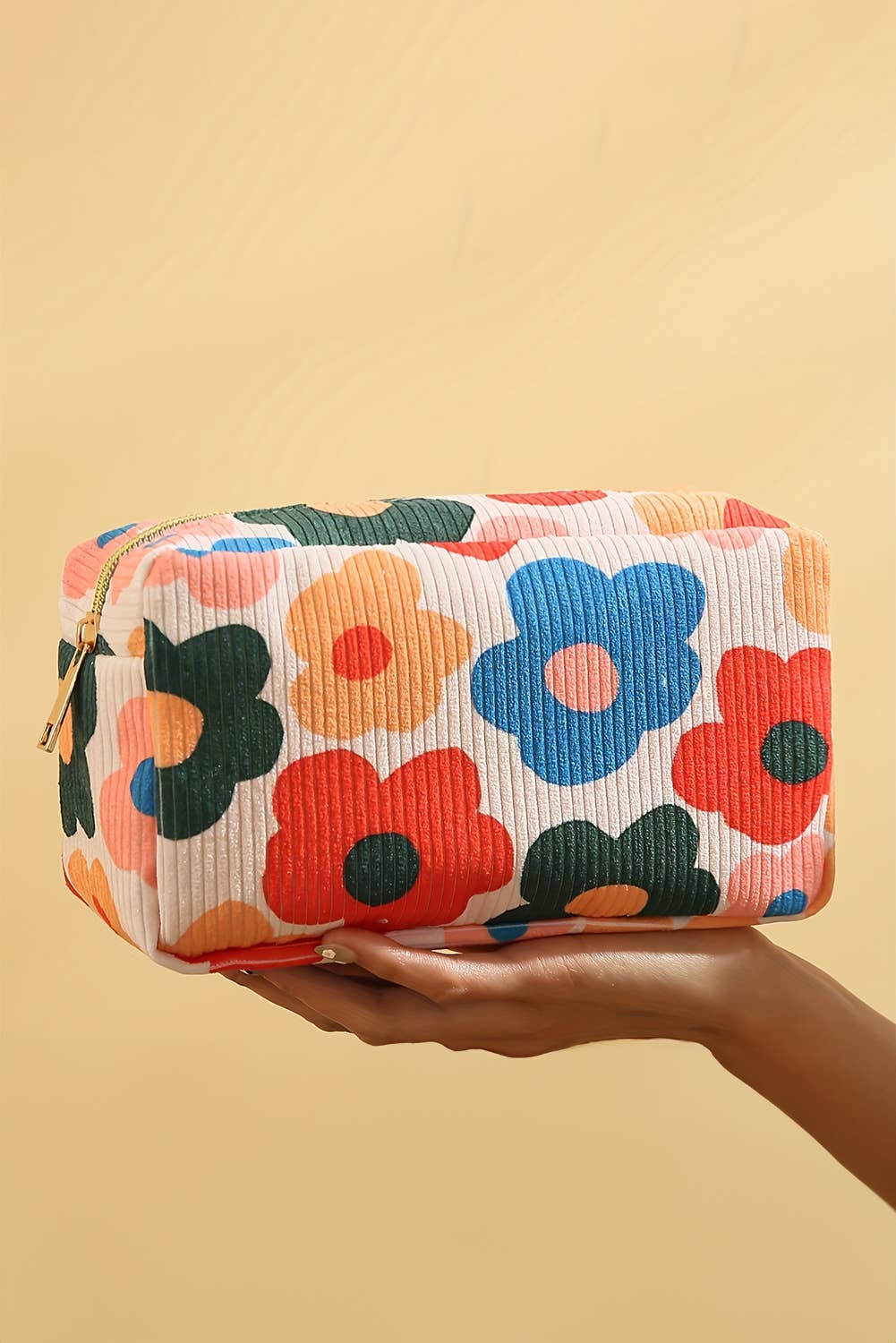 Flower Print Cosmetic Bag