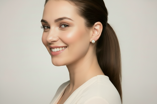 Gold & Crystal Post Earrings