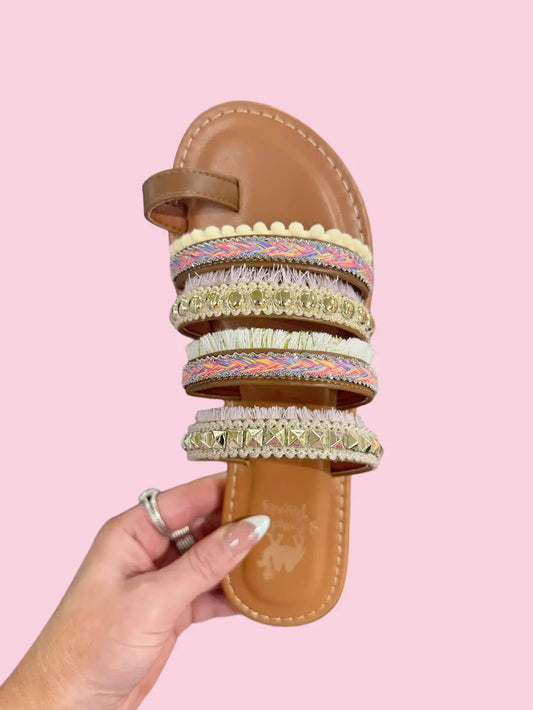 Boho Embellished Multi Strap Sandals