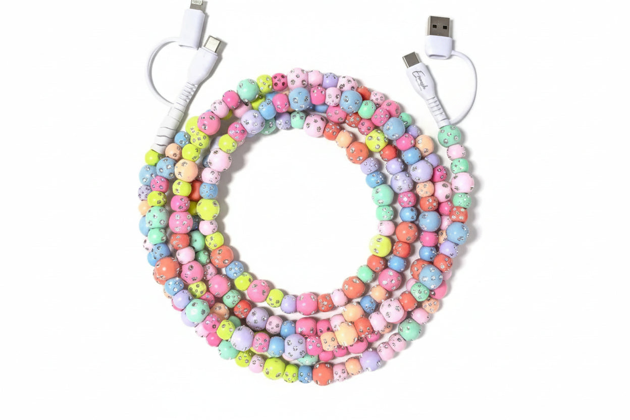 Erimish 6 ft Beaded Phone Chargers Multi Use