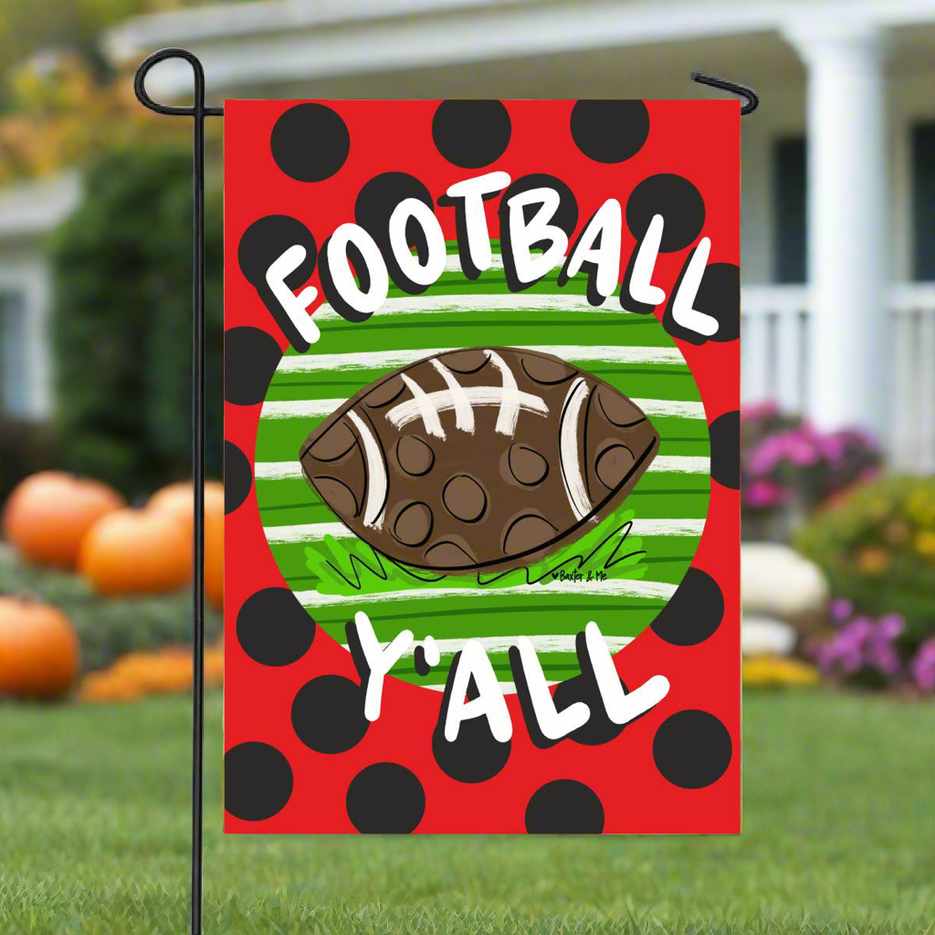 Football Y'all Team Colors Garden Flag