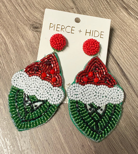 Grinch Beaded Earrings