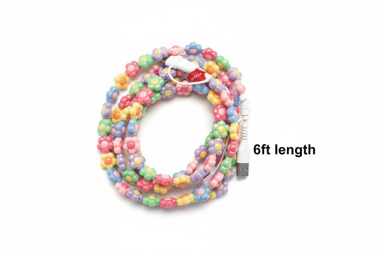 Erimish 6 ft Beaded Phone Chargers Multi Use