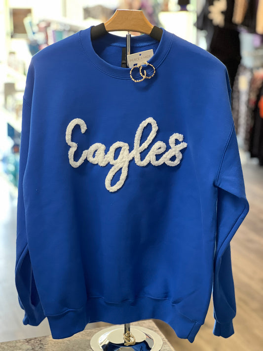Eagles Royal Blue Chunky Yarn Sweatshirt