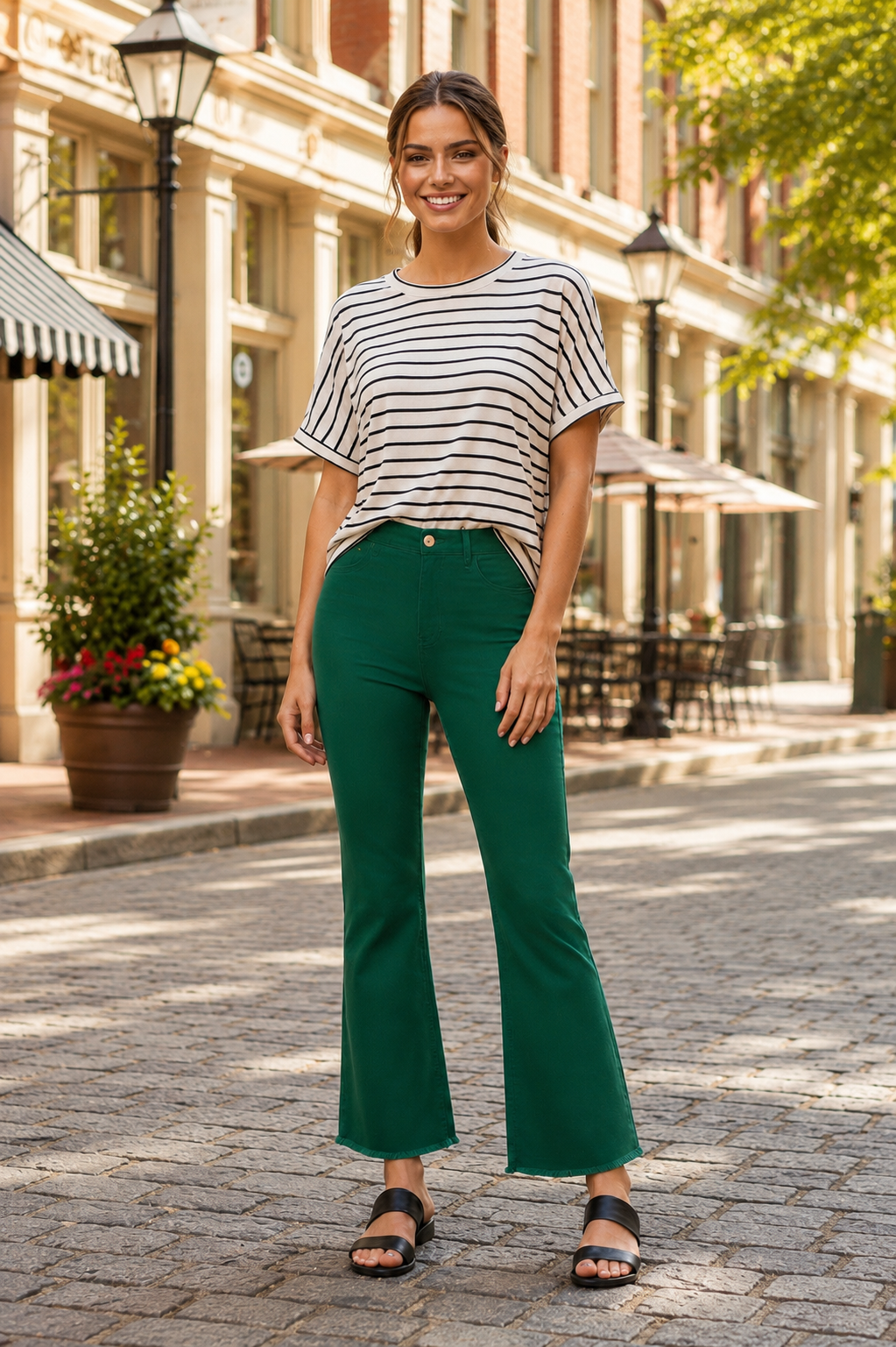 La Miel High Waisted Flare Pants for Women