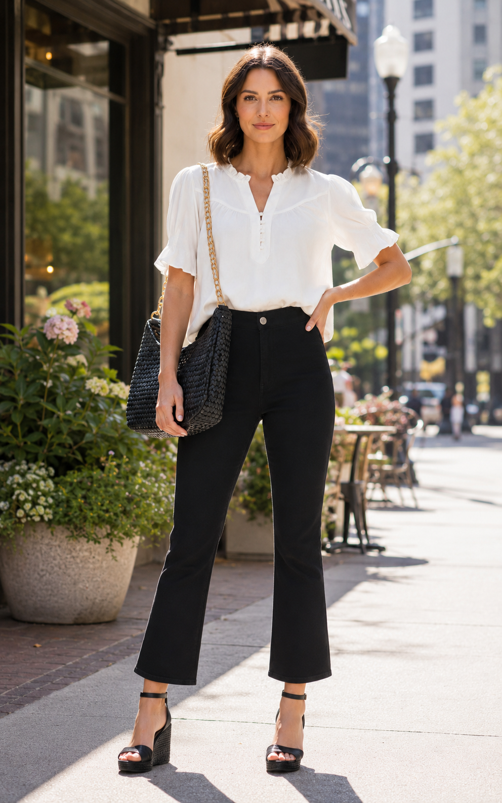 La Miel High Waisted Flare Pants for Women