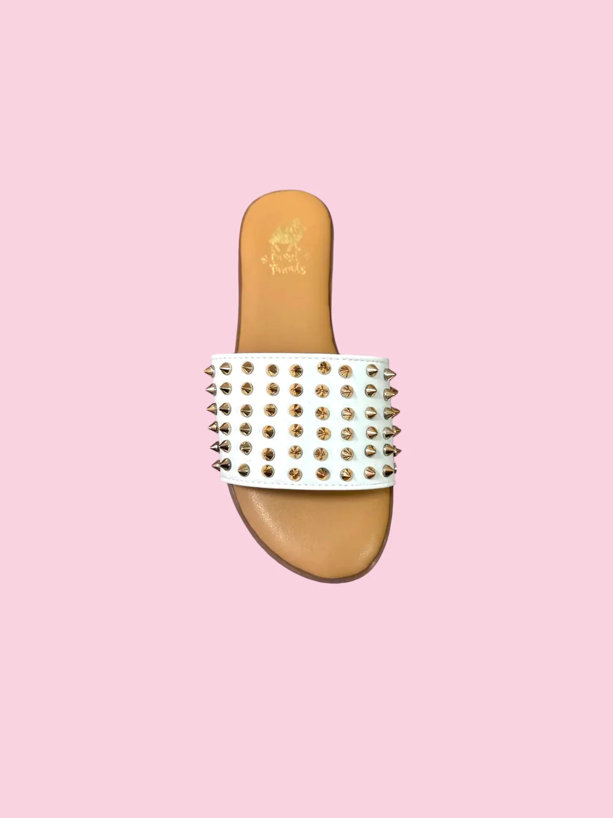 Flirtini White Studded Slide Sandals