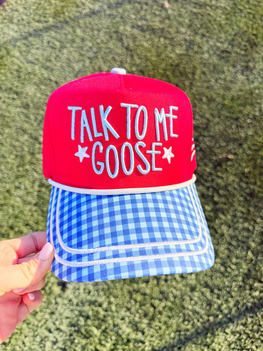 Talk To Me Goose Patriotic Trucker Hat