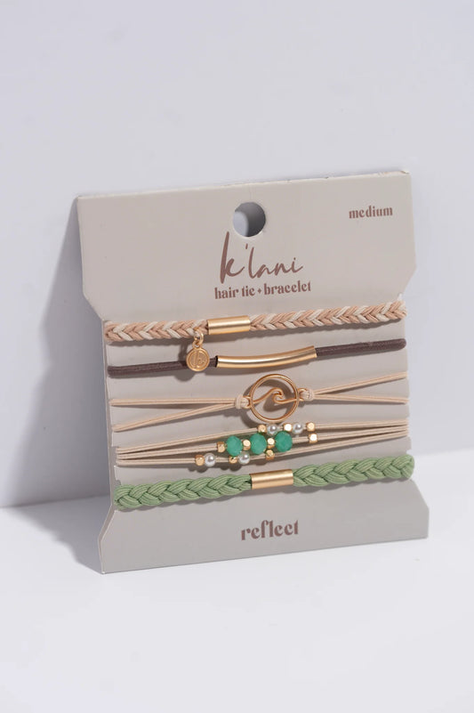 K'Lani Reflect hair tie + bracelet set