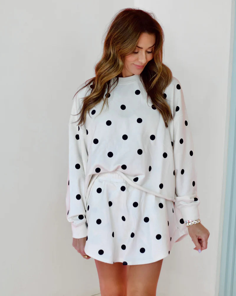Poppy & Pine Polka Dot Crop Top Sweatshirt