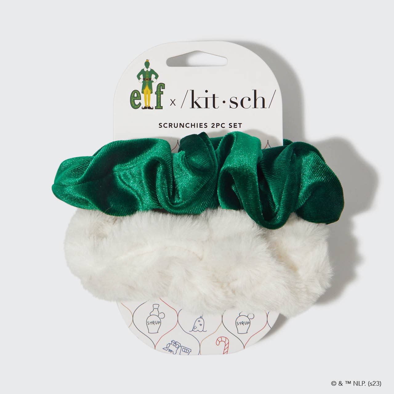 Elf x kitsch Scrunchies White & Green