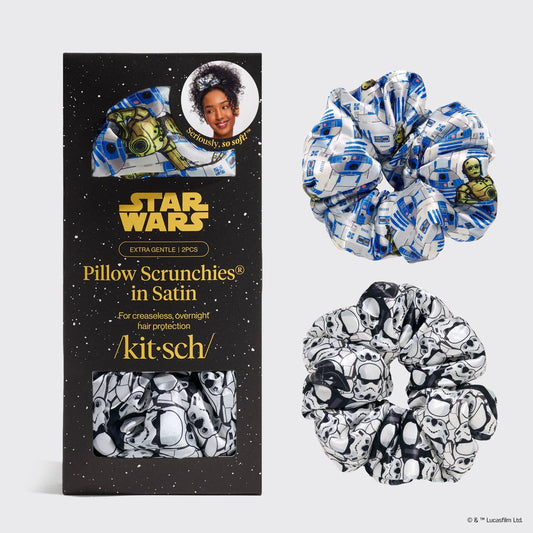 Star Wars & Kitsch Pillow Scrunchies in Satin - R2-D2 & Stormtroopers