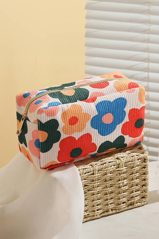 Flower Print Cosmetic Bag