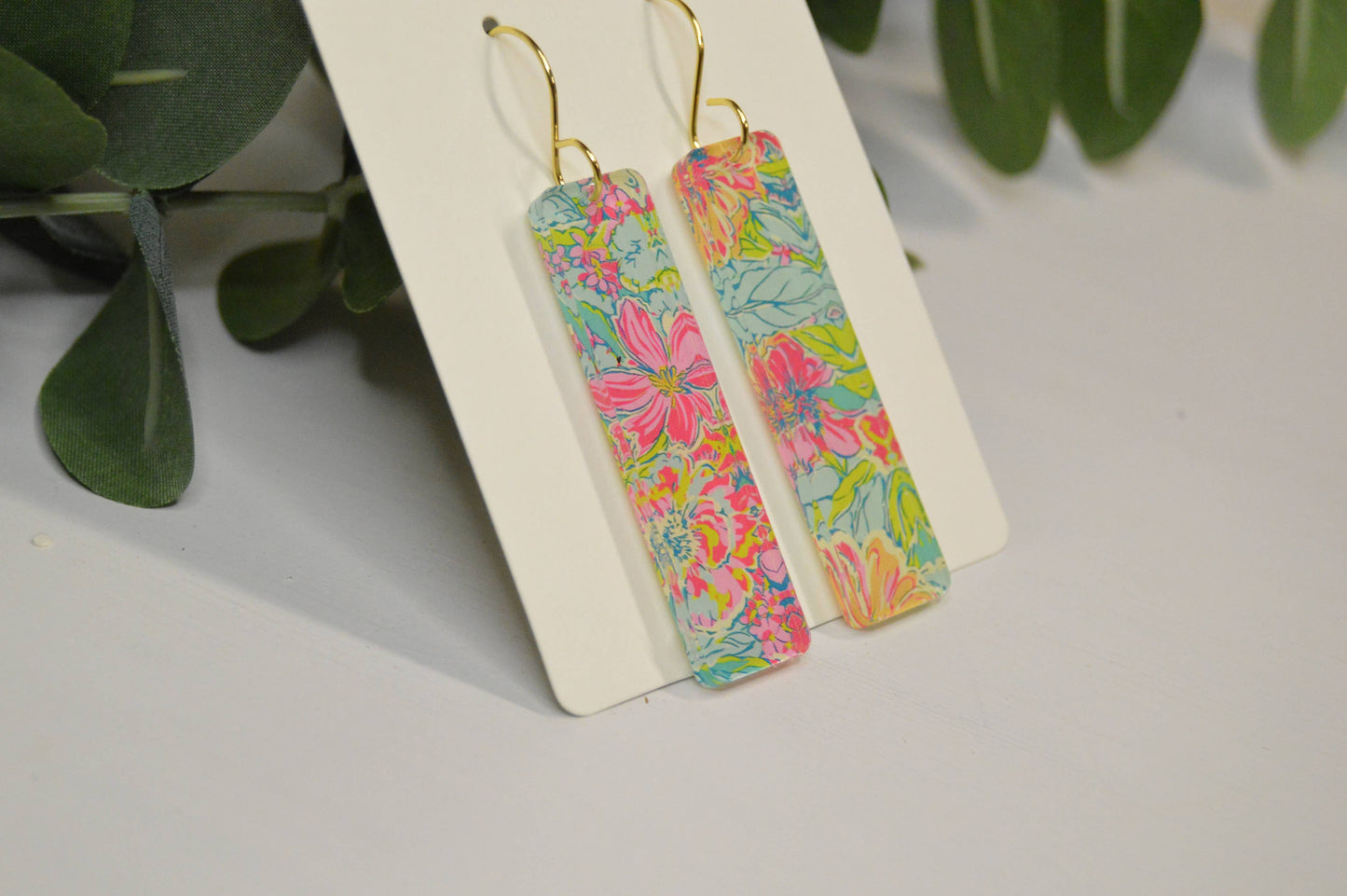 Preppy Earrings, Colorful Bar Earrings, Summer Earrings