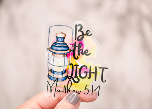 Be The Light Christian, Clear Sticker