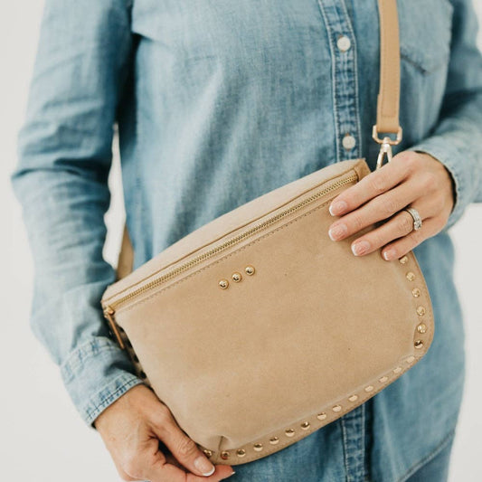 Sabrina Studded Vegan Suede Crossbody Bag