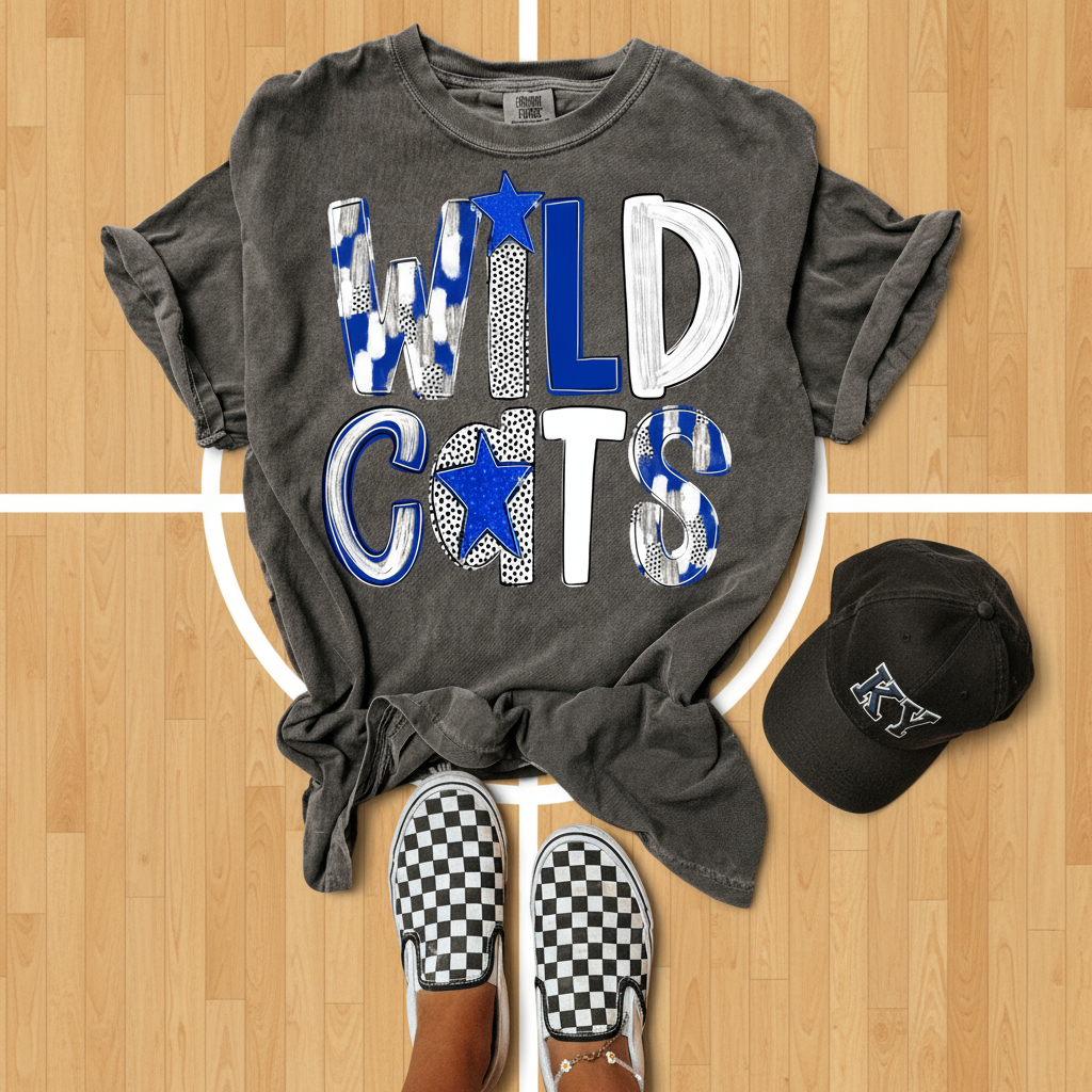 Playful Wildcats Graphic T-Shirt