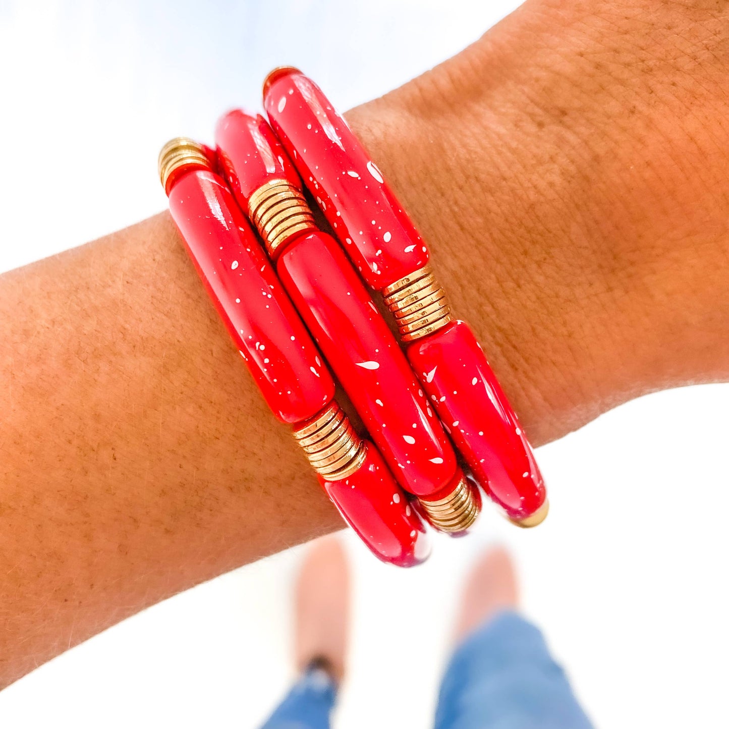 Red Game Day Bracelets &  Necklaces