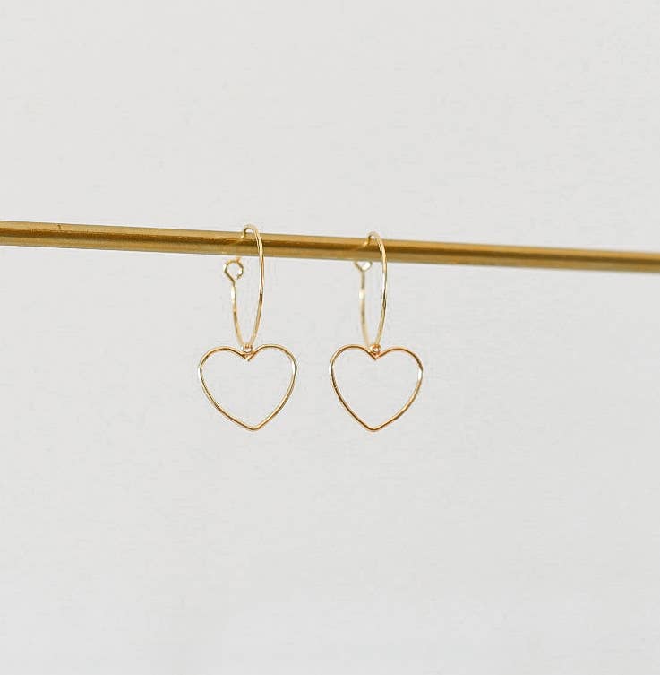 Heart Anna Ryan gold plated hoop earrings