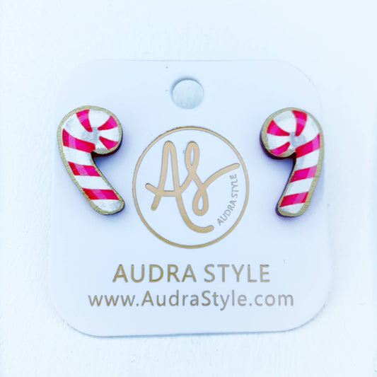 Christmas Earring - Candy Cane Stud