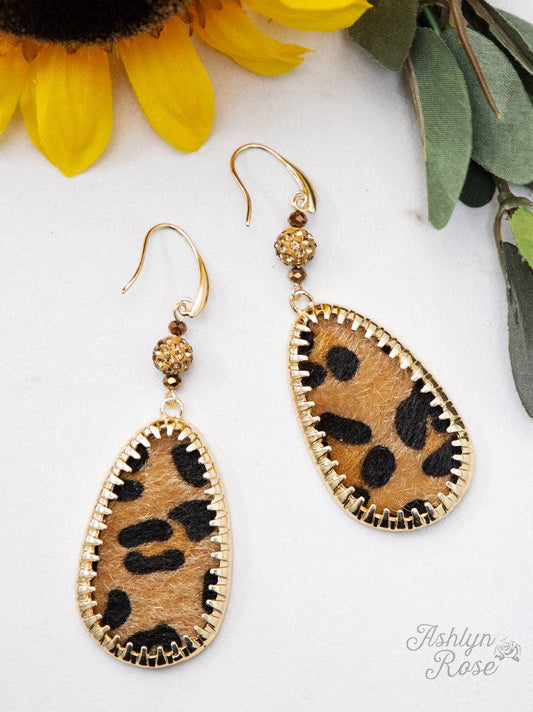 Leopard Teardrop Earrings