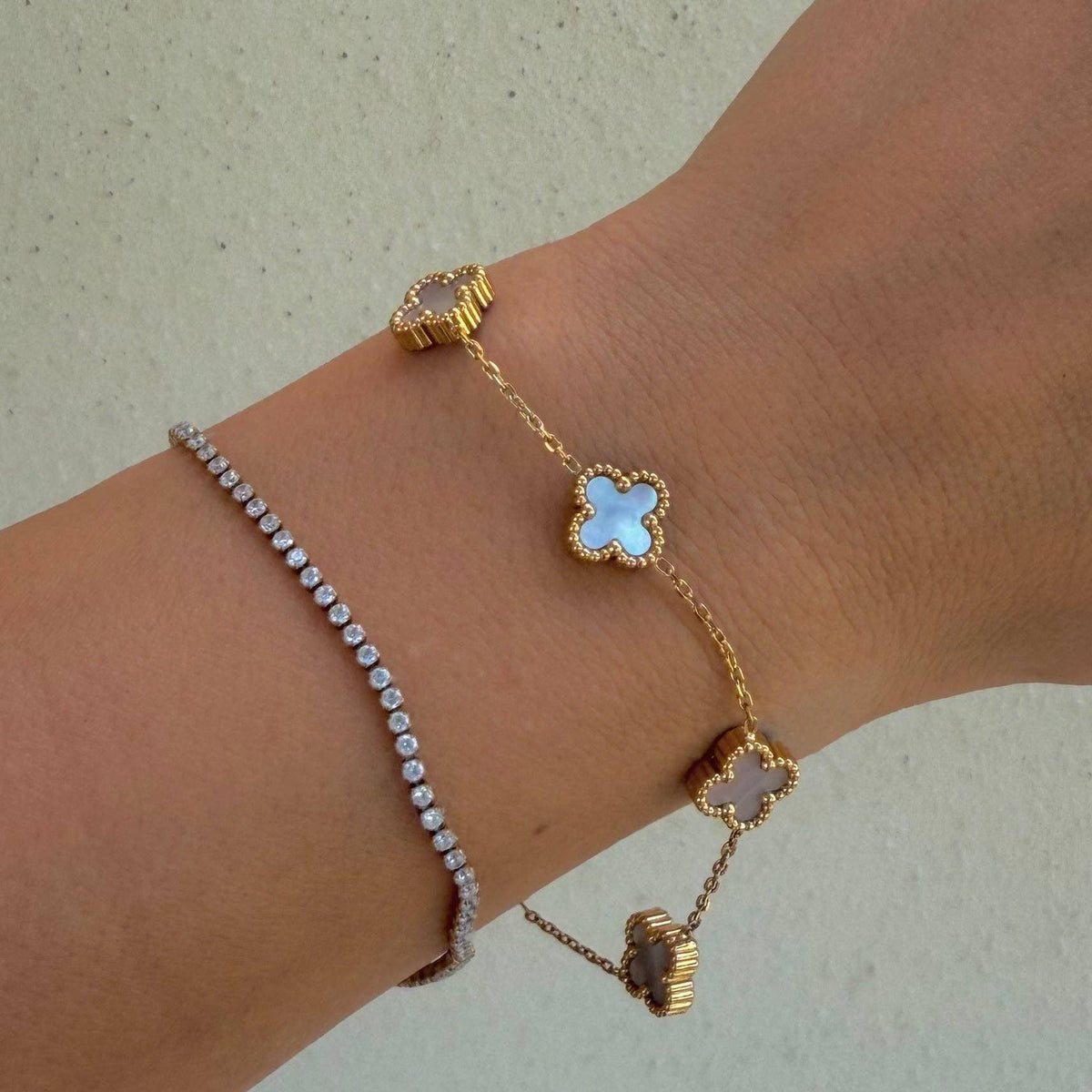 Nikki Smith Designs Mini White Flora Gold Bracelet