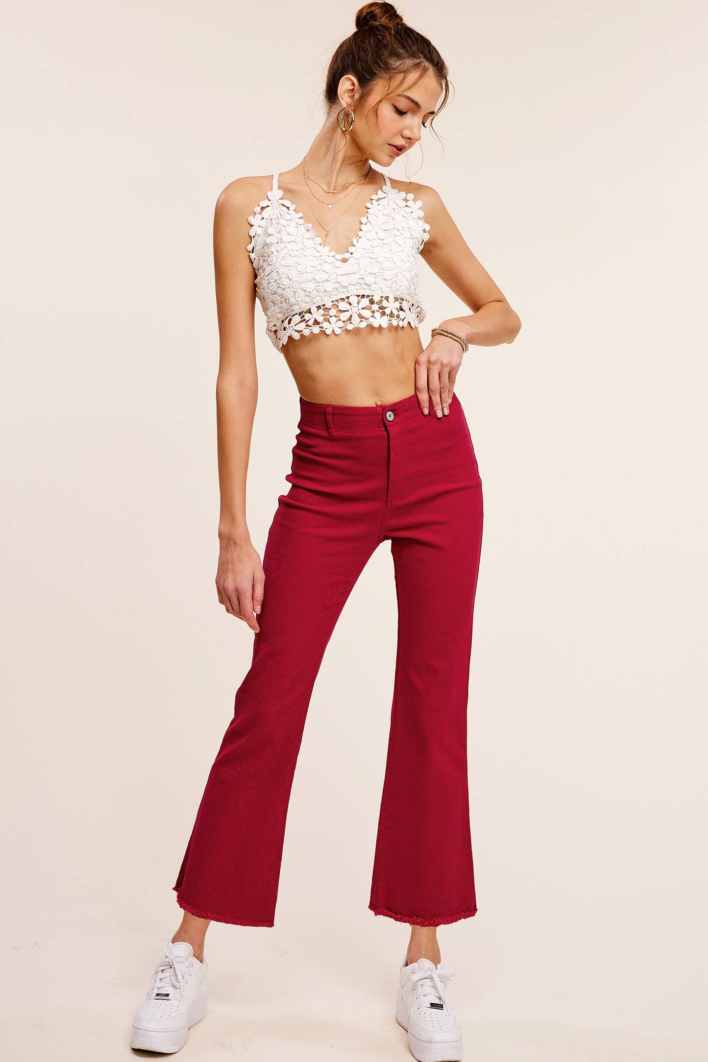 Stretchy High Waisted Flare Pants