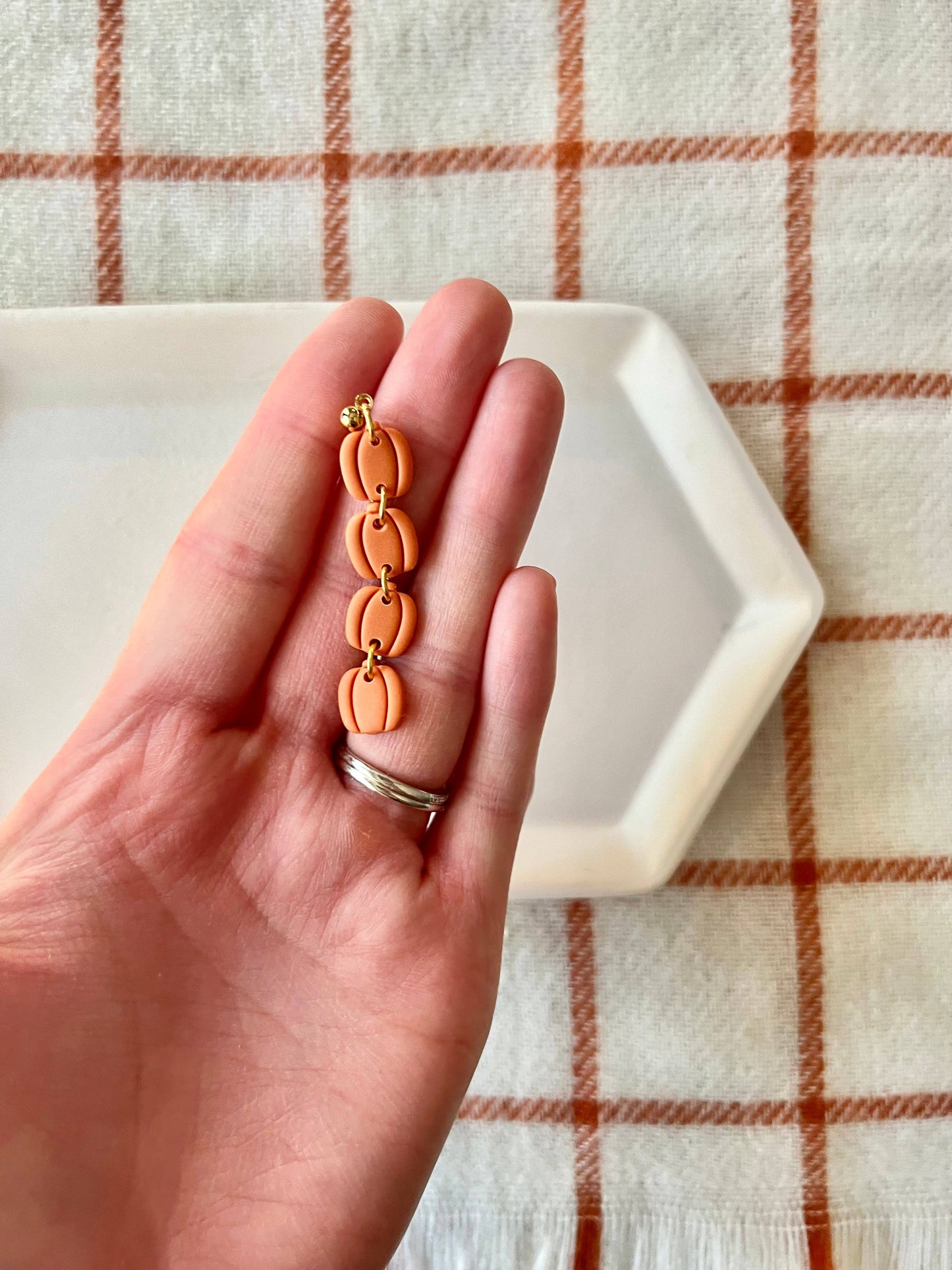 Small Pumpkin Chain Earrings