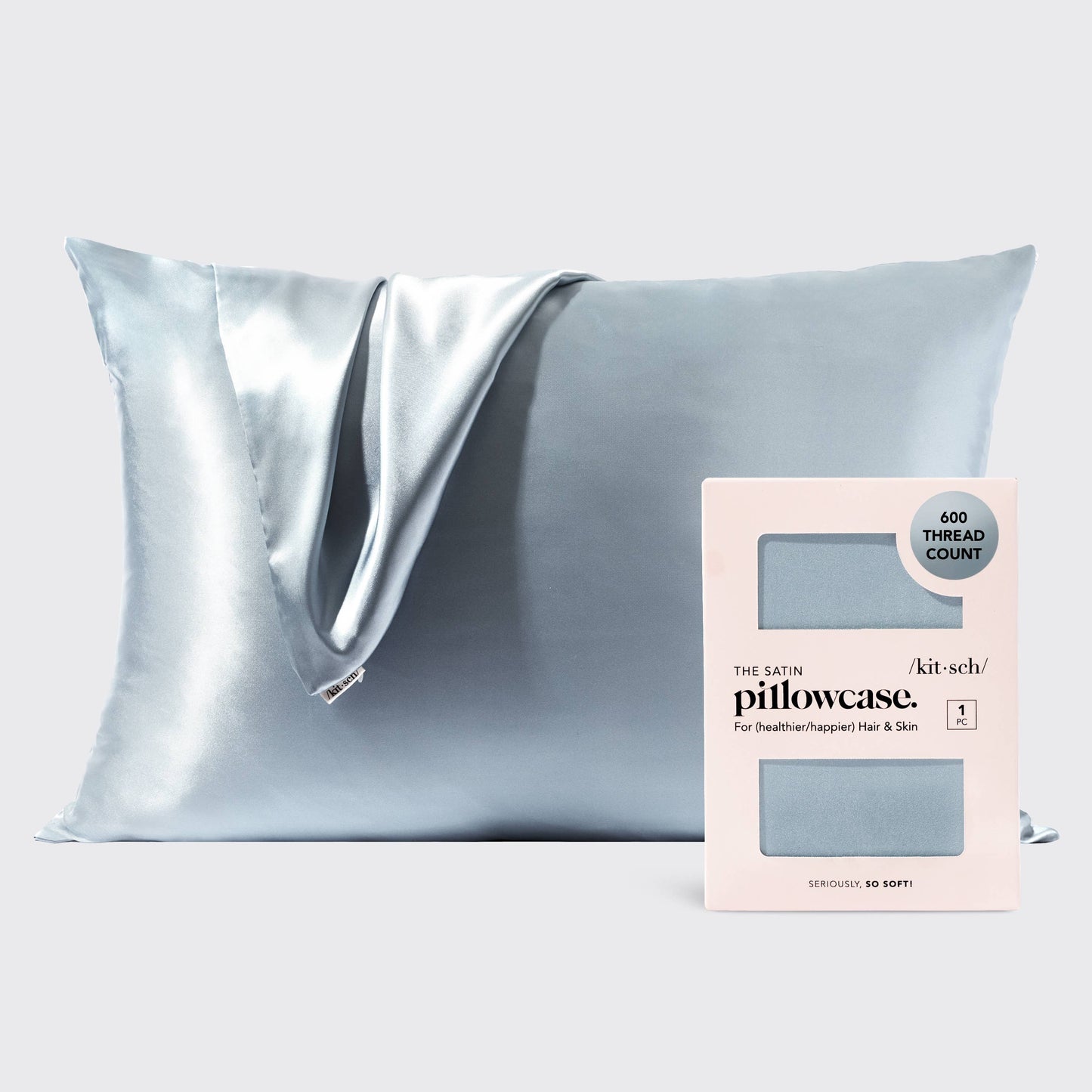 Satin Kitsch Pillowcase - Haze Blue