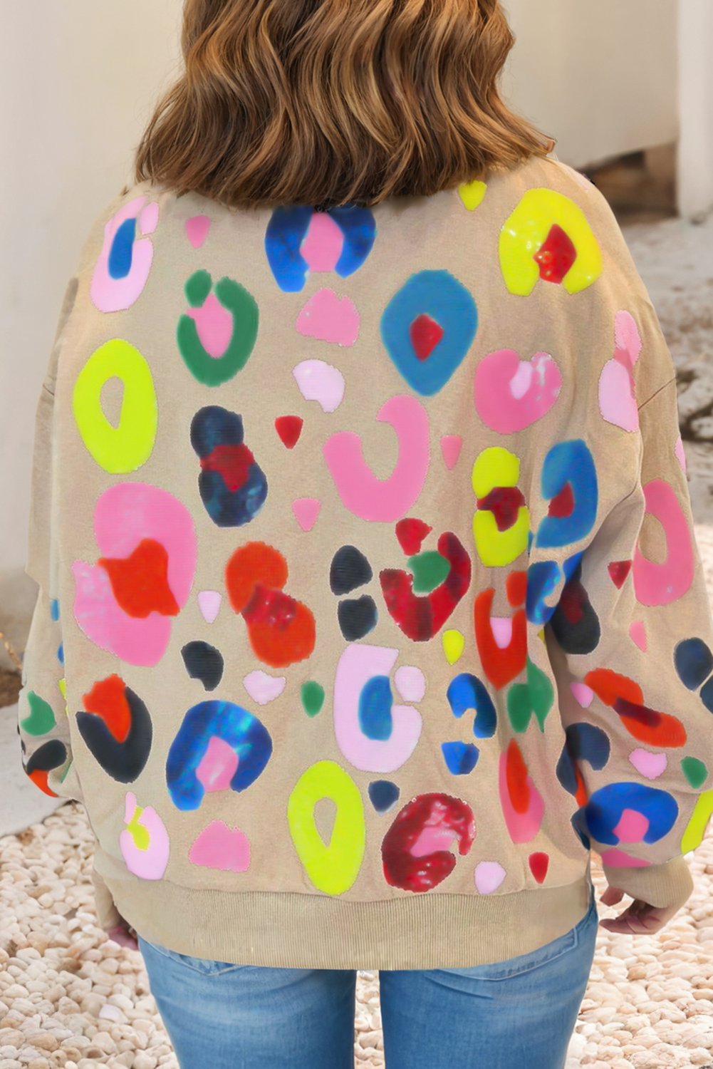 Multicolor Leopard Printed Sweatshirt