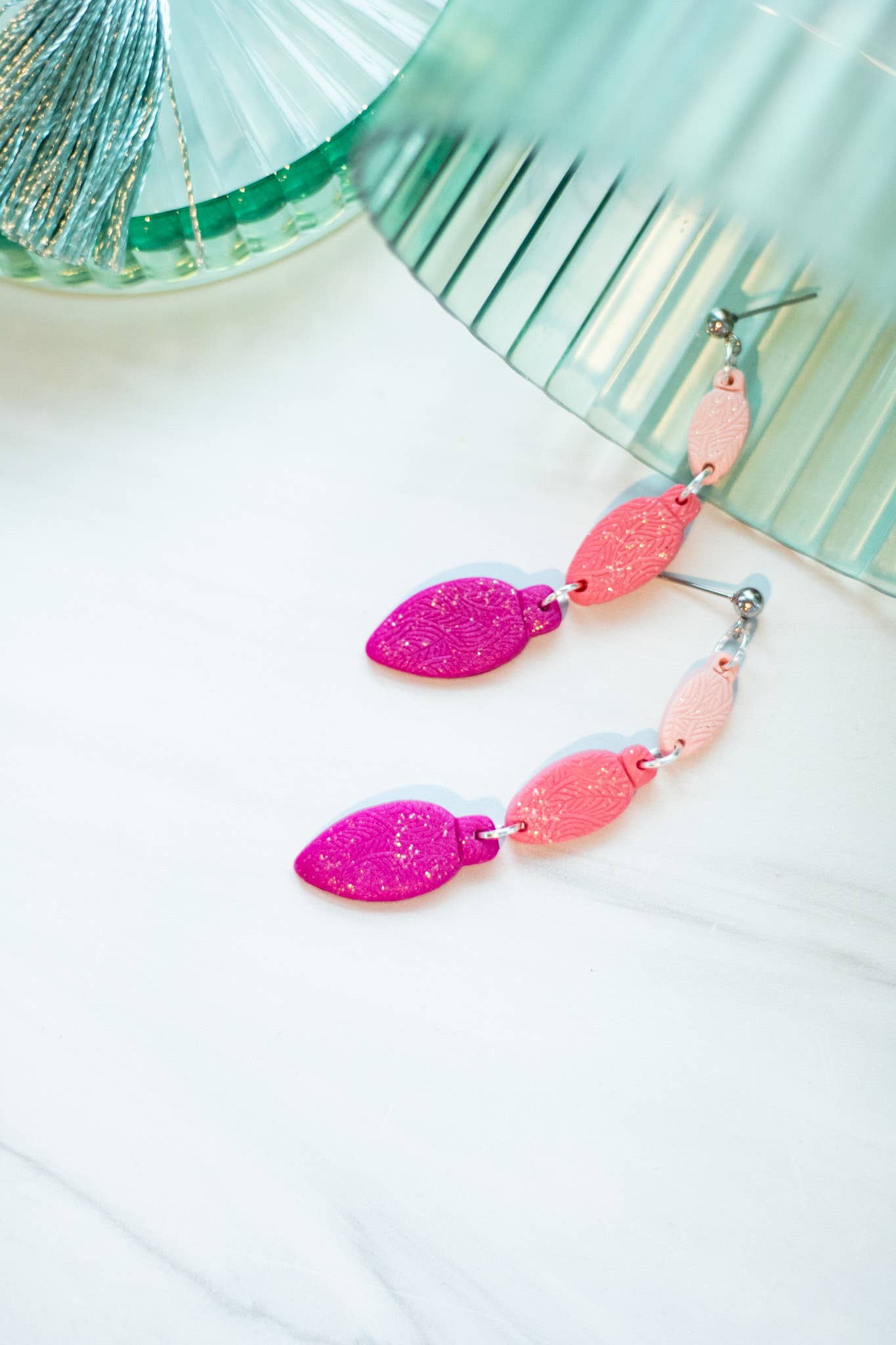 Ombré Pink Bulb Dangle Earrings