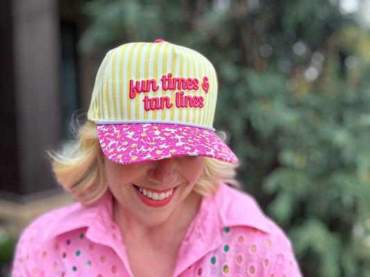 Embroidered "Fun Times & Tan Lines" Baseball Cap