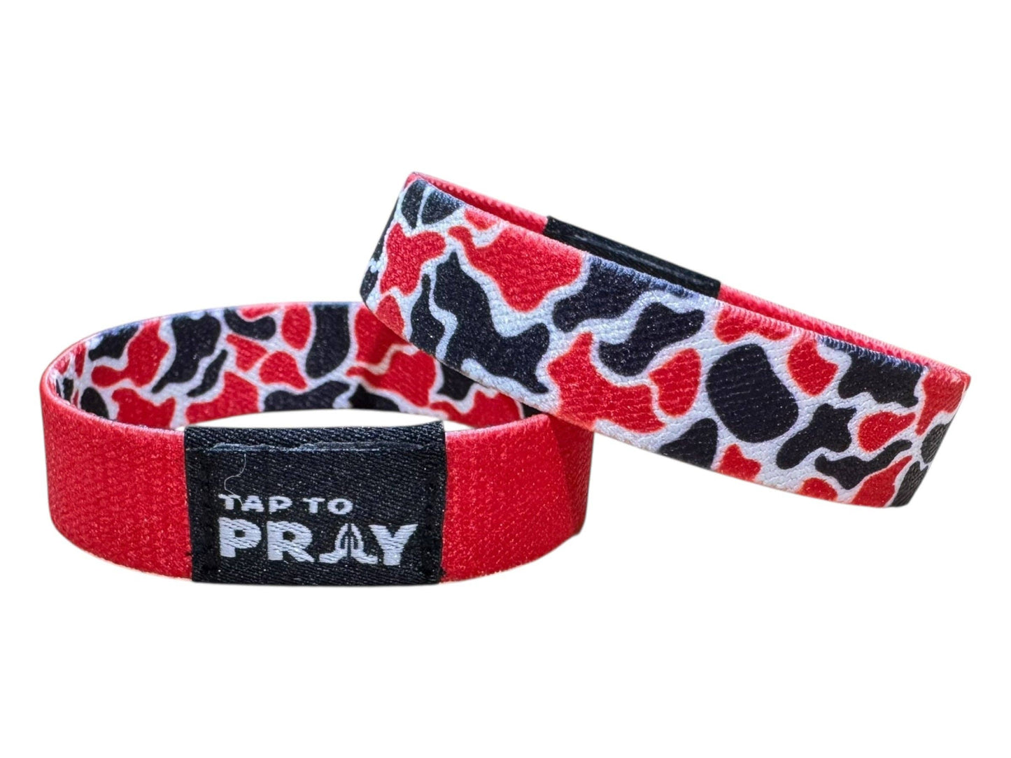Versible Tap To Pray Wristband-Red & Black Team Camo