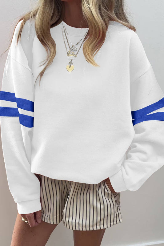 Varsity Striped Drop Shoulder Sweatshirt