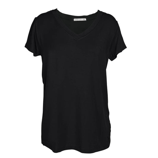 Black Short Sleeve Pajama Top