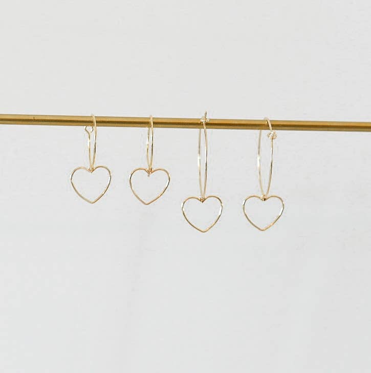 Heart Anna Ryan gold plated hoop earrings