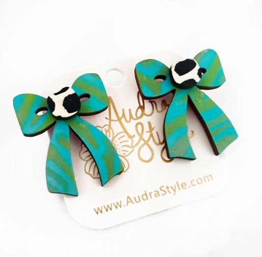 Colorful Bow Turquoise Earrings