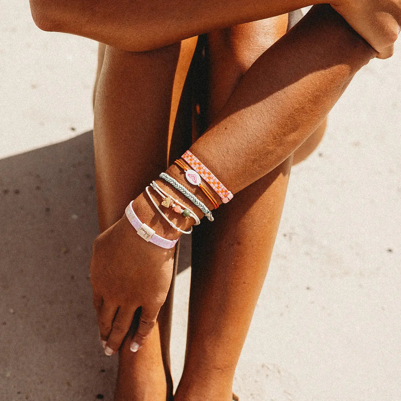 K'lani x Roxy Pink Tropics- Hair Tie Bracelet