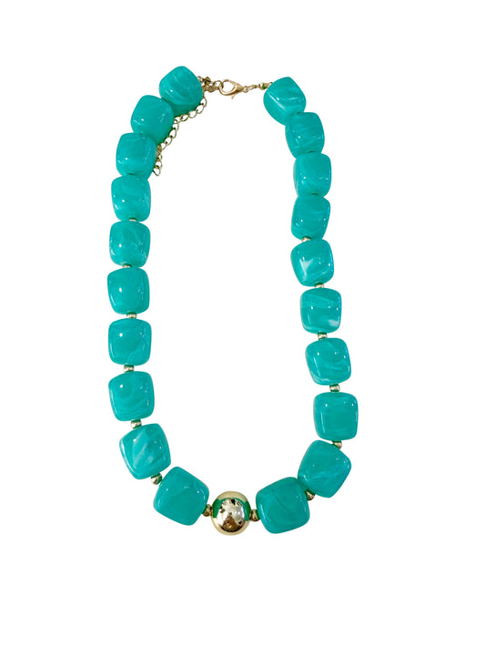 Gemelli Jennifer Chunky Turquoise Beaded Necklace